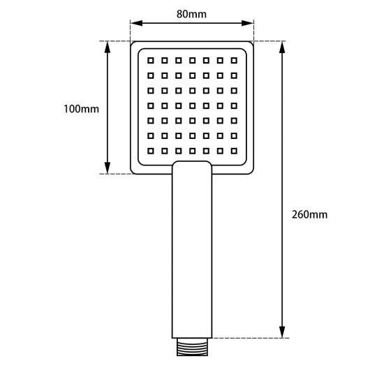 Chrome Square Handheld Shower - Living and Bathroom