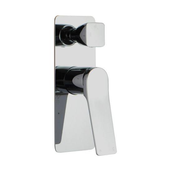 RUSHY Square Chrome Wall Mixer With Diverter - Living and Bathroom