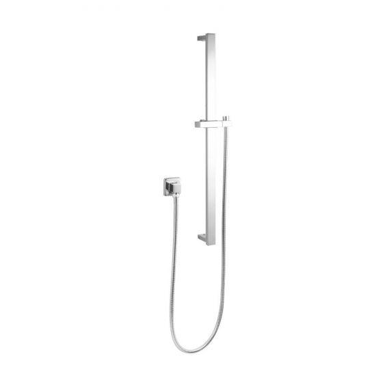 Square Chrome Hand Shower Rail without Handheld Shower(PVC Hose) - Living and Bathroom