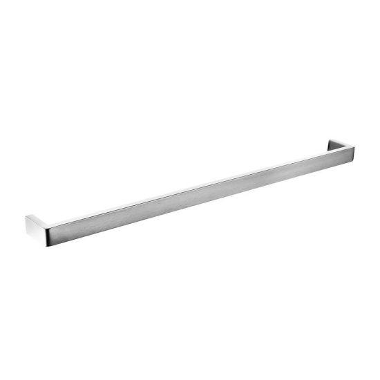 IVANO Series Square Chrome Single Towel Rail 800mm - Living and Bathroom