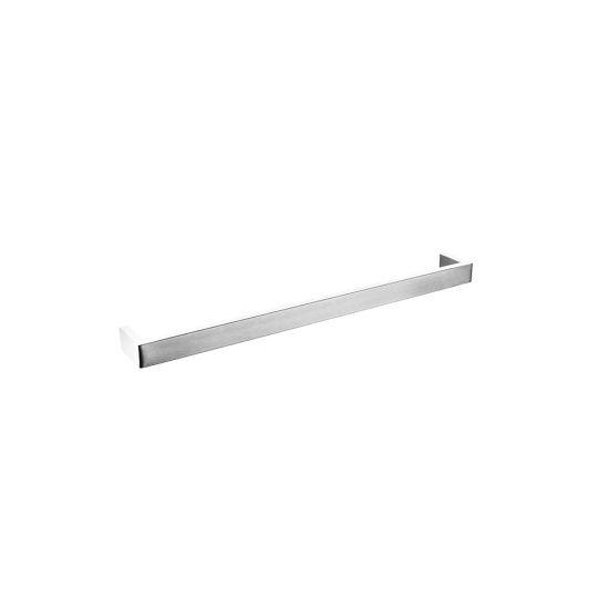 IVANO Series Square Chrome Single Towel Rail 600mm - Living and Bathroom