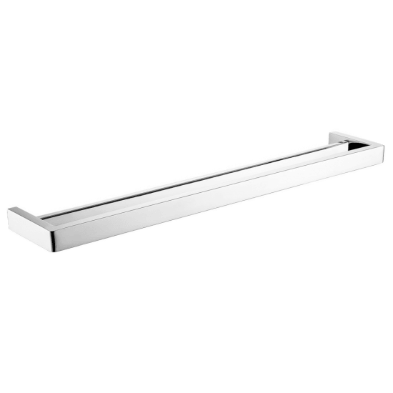 IVANO Series Square Chrome Double Towel Rail 800mm - Living and Bathroom