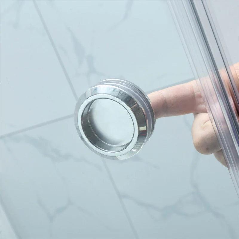 Frameless Adjustable Wall to Wall Sliding Shower Screen Chrome - Living and Bathroom