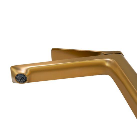 RUSHY Series Brushed Brass Tall Basin Mixer - Living and Bathroom