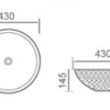 Above counter basin Size:430*430*145mm