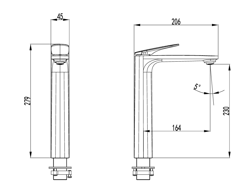 Ikon Sulu II High Rise Basin Mixer Brushed Gold