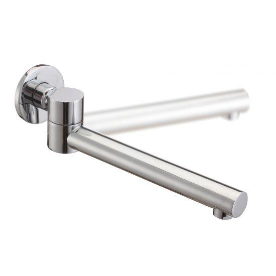 LUCID PIN Round Chrome Bathtub/Basin Swivel Wall Spout - Living and Bathroom