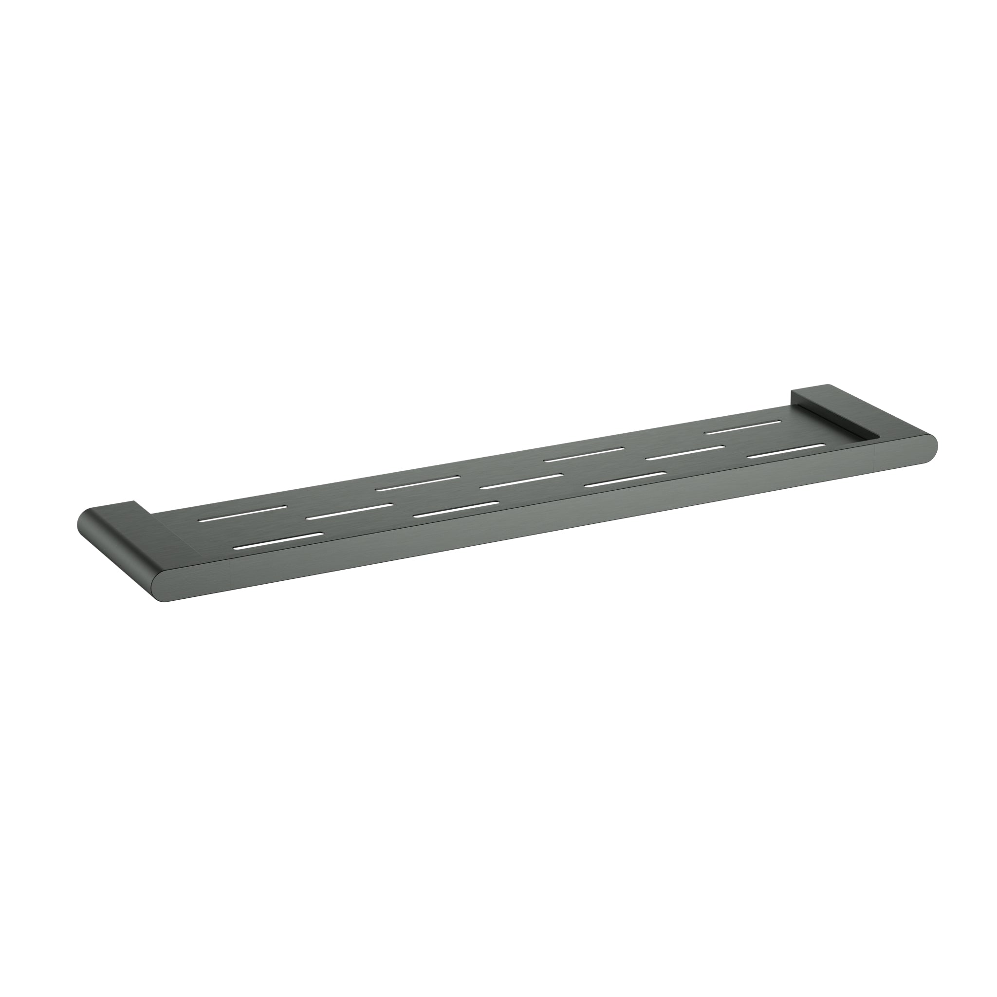 Cora Round Cornered Rectangle Cosmetic Shelf In Gun Metal