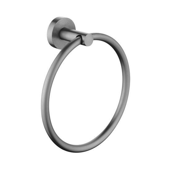 LUCID PIN Round Gun Metal Grey Hand Towel Ring - Living and Bathroom