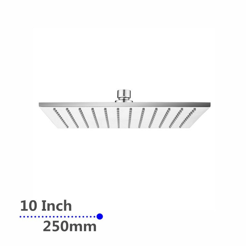 Square Chrome Brass Shower Head 200mm