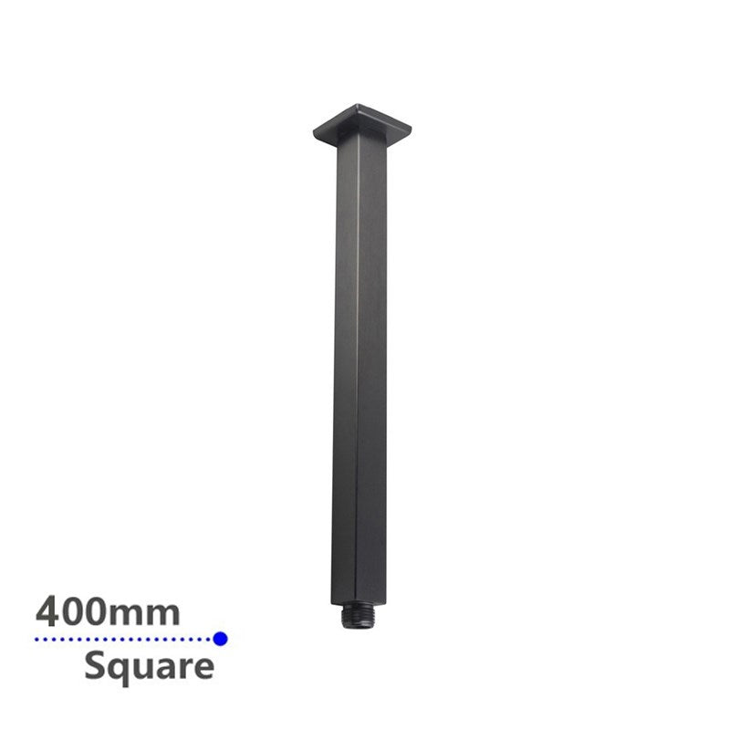 Square Gun Metal Grey Ceiling Shower Arm 400mm