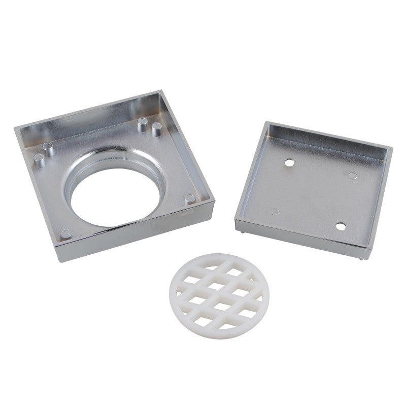 115*115mm Chrome Brass Tile Insert Floor Drain(90mm Outlet)
