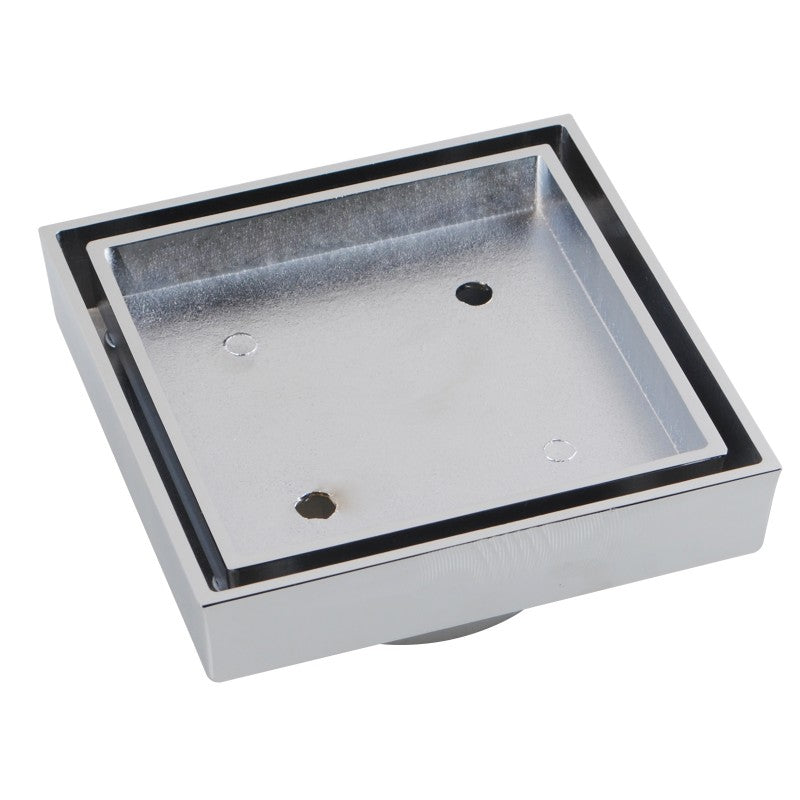 115*115mm Chrome Brass Tile Insert Floor Drain(90mm Outlet)