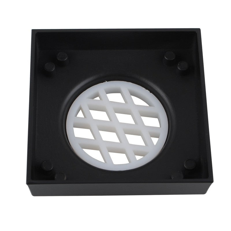 115*115mm Black Brass Tile Insert Floor Drain(90mm Outlet)