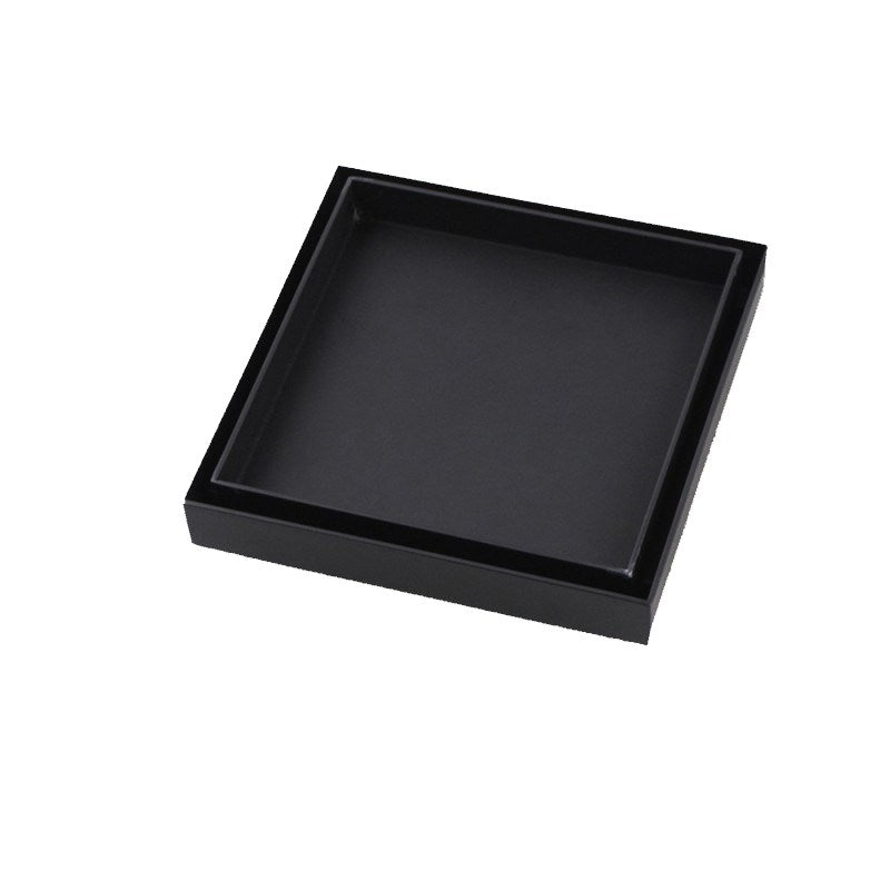 120*120mm Black Stainless Steel Tile Insert Floor Drain(80mm Outlet)