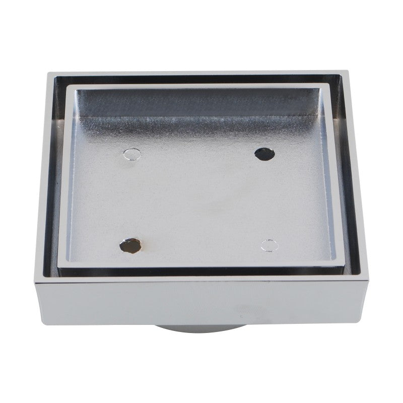 115*115mm Chrome Brass Tile Insert Floor Drain(100mm Outlet)