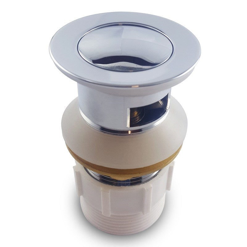 32/40mm Chrome Brass Basin Pop Up Waste with Overflow