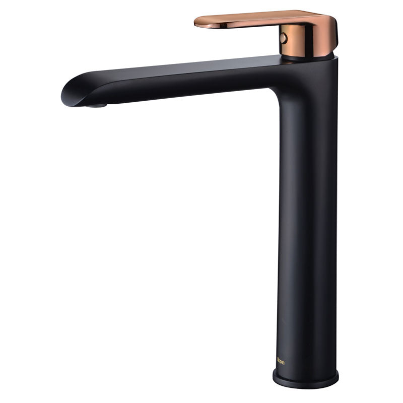 Ikon Kara High Rise Basin Mixer Black/ Rose Gold