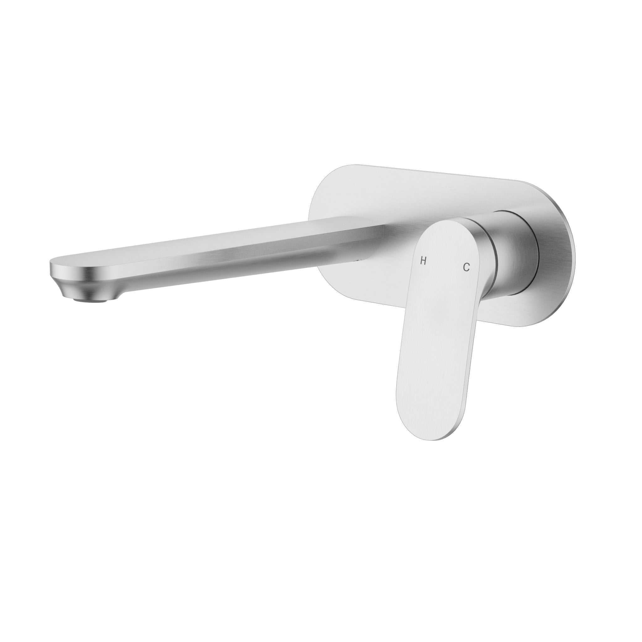 Ikon Sulu II Wall basin Mixer with Spout One plate Trim Kits Brushed Nickel