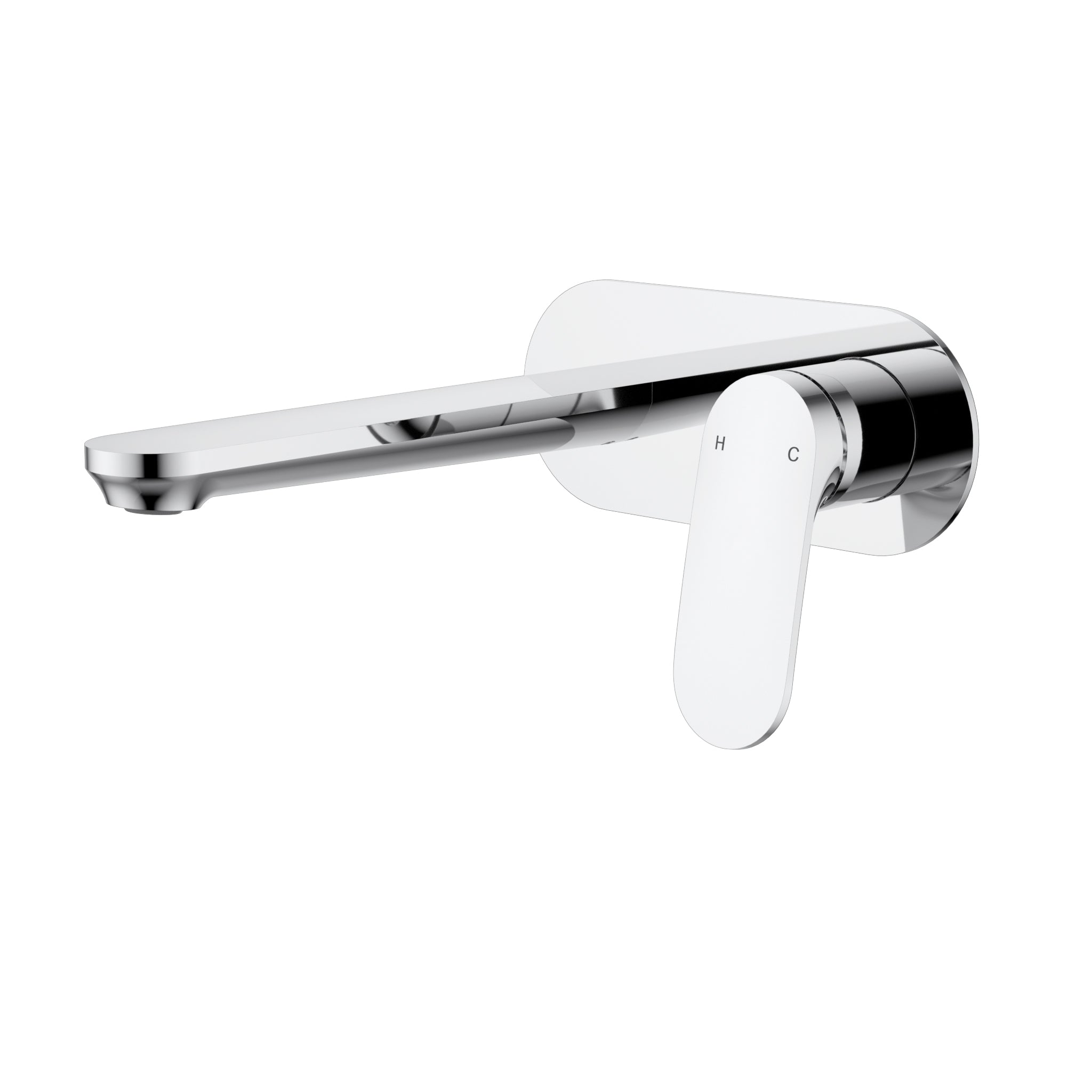 Ikon Sulu II Wall basin Mixer with Spout One plate Trim Kits Chrome