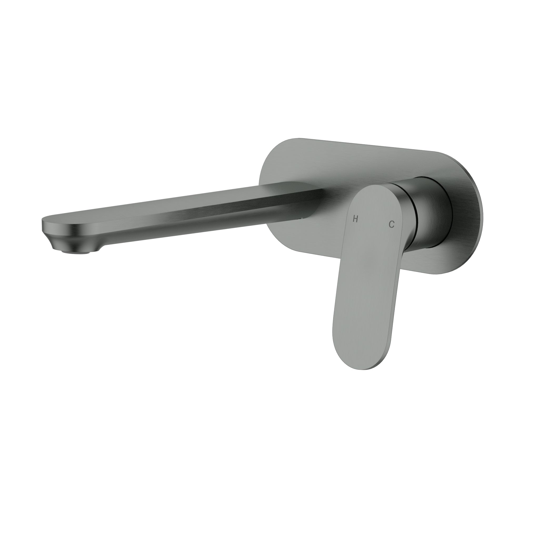 Ikon Sulu II Wall basin Mixer with Spout One plate Trim Kits Gun Metal