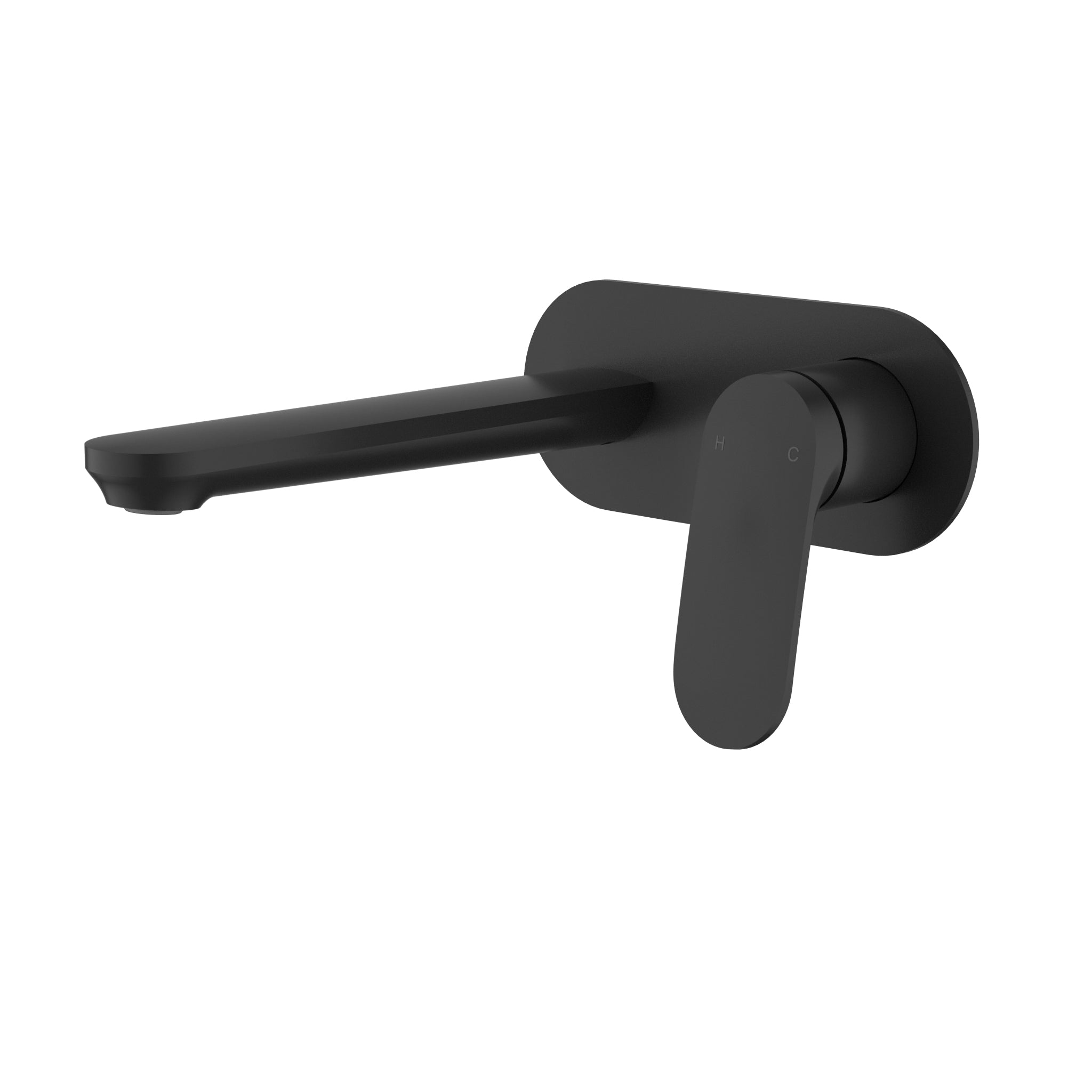 Ikon Sulu II Wall basin Mixer with Spout One plate Trim Kits Matt Black