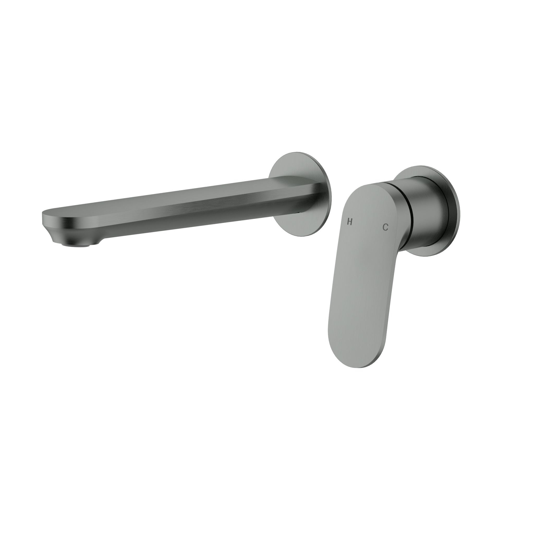 Ikon Sulu II Wall basin Mixer with Spout Seperate Plate Trim Kits Gun Metal