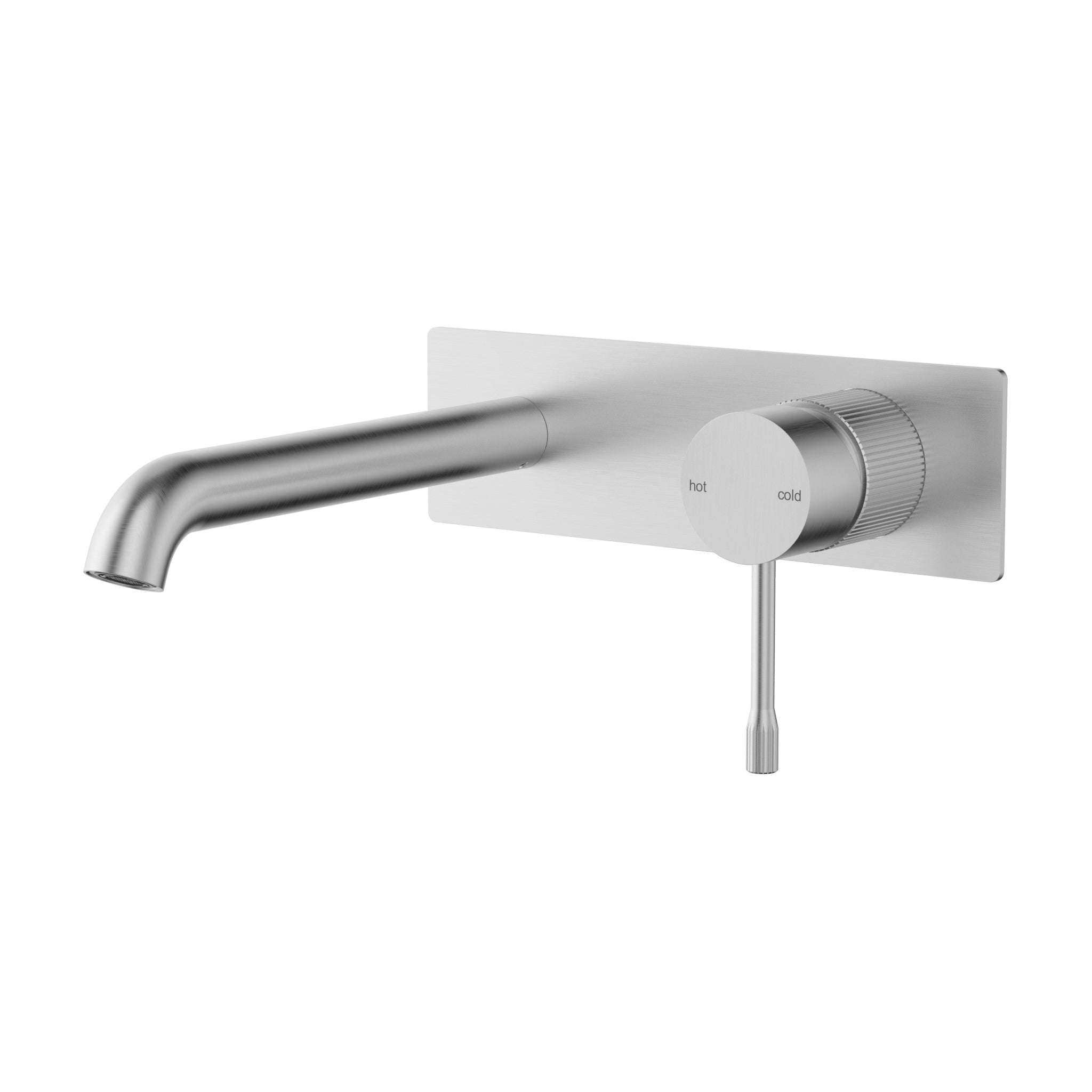 Ikon Linie Wall Basin Mixer Trim Kit 220mm Spout Brushed Nickel
