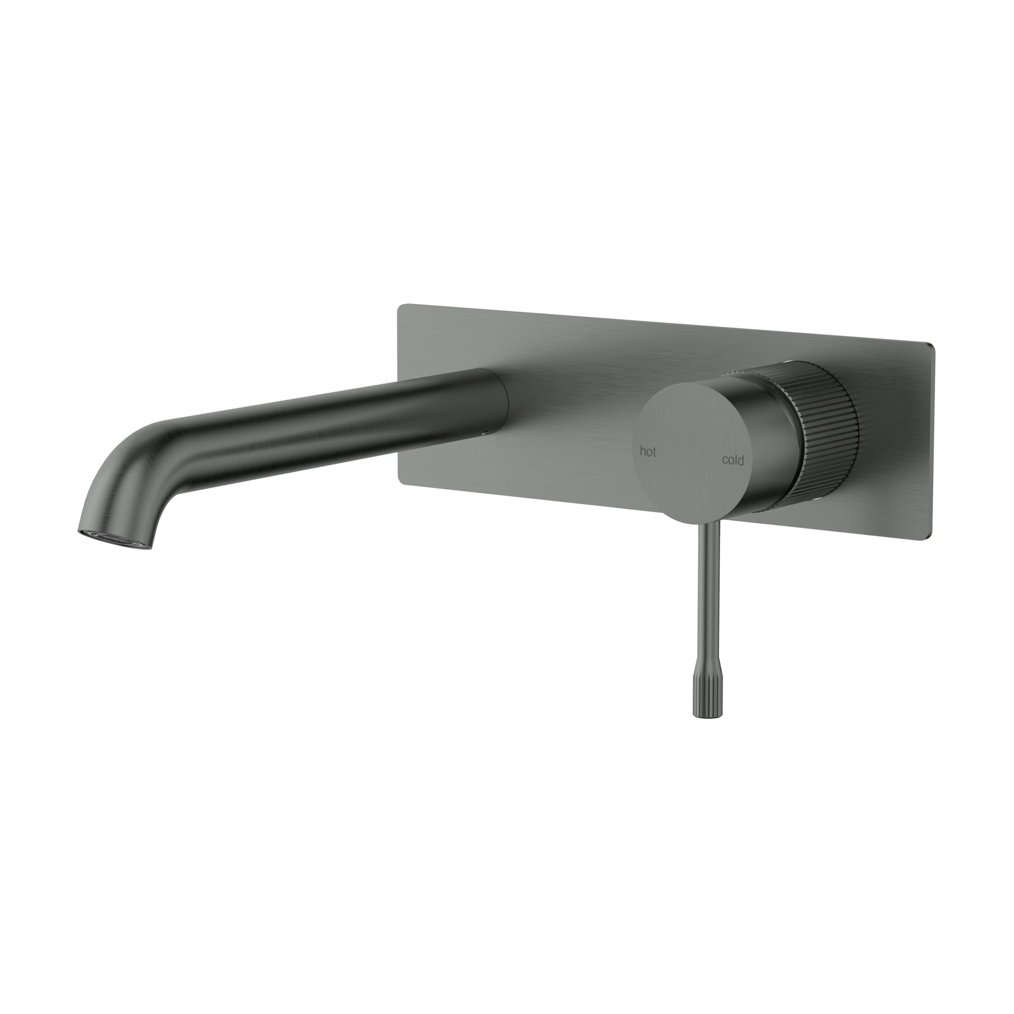 Ikon Linie Wall Basin Mixer Trim Kit 220mm Spout Gun Metal