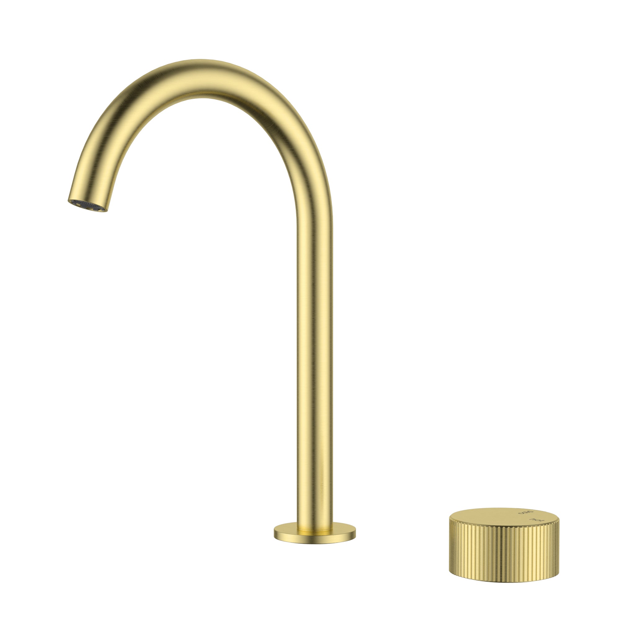 Ikon Hali Fluted Hob Progressive Basin Mixer Brushed Gold
