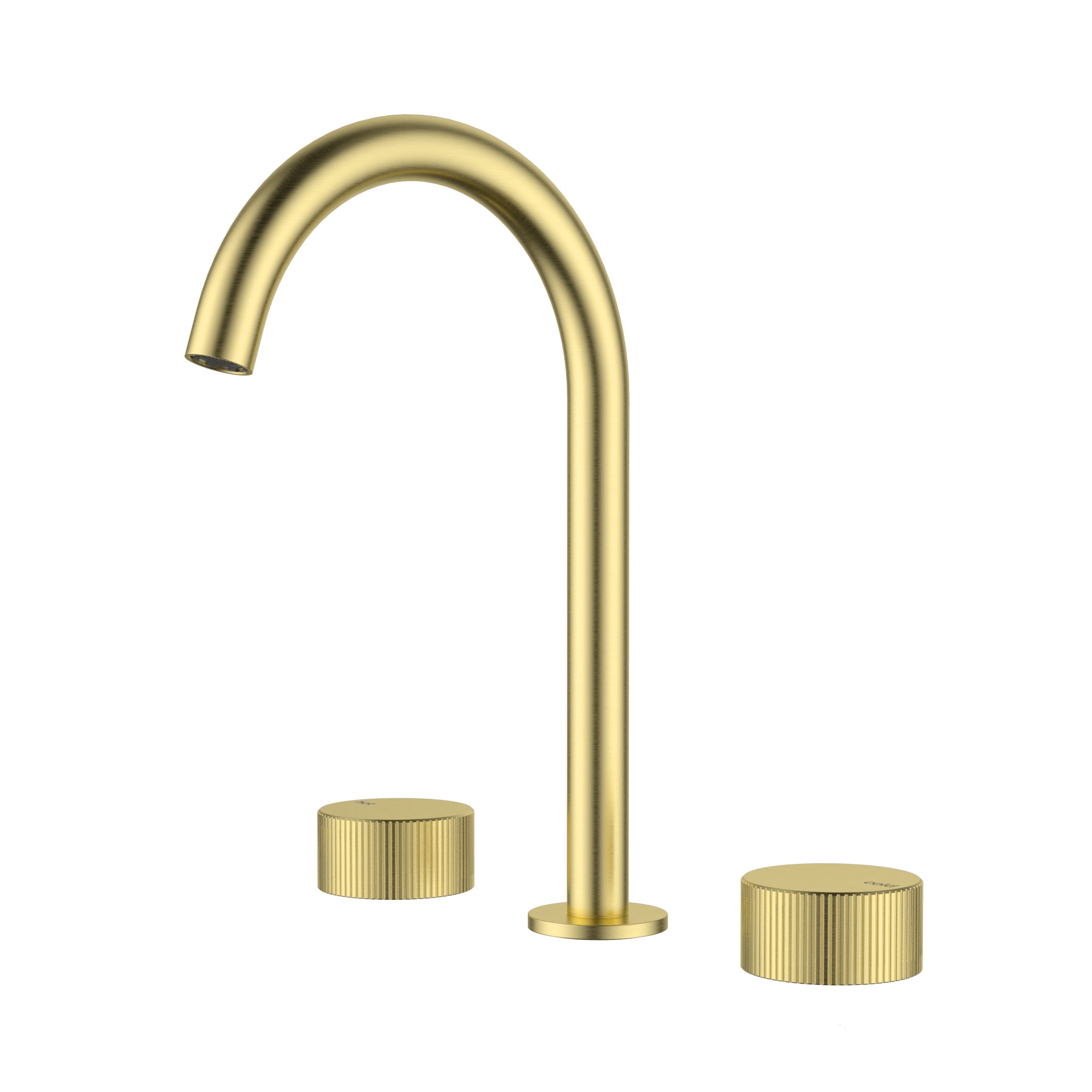 Ikon Hali Fluted 1/4 Turn C/D Basin Set Brushed Gold