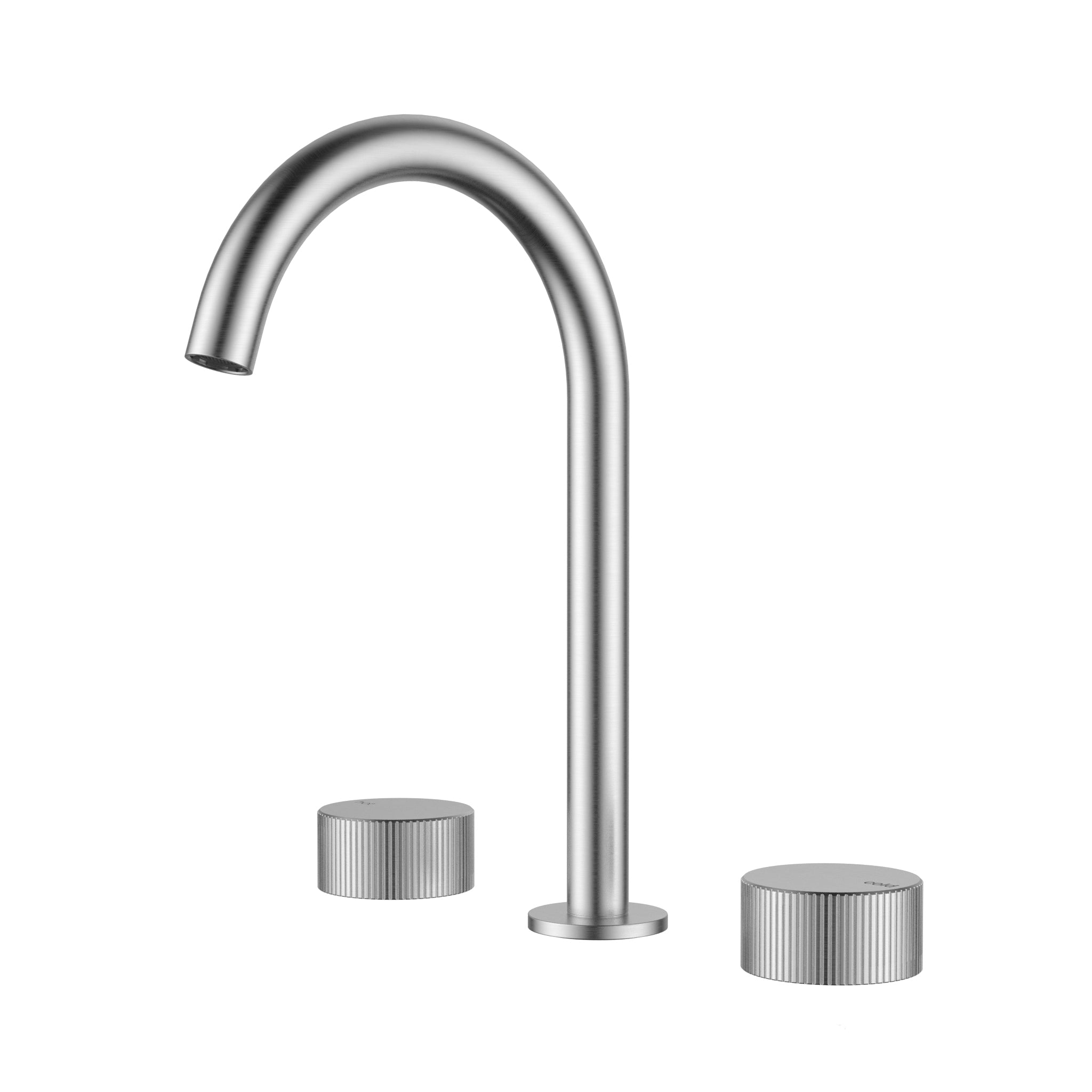 Ikon Hali Fluted 1/4 Turn C/D Basin Set Brushed Nickel