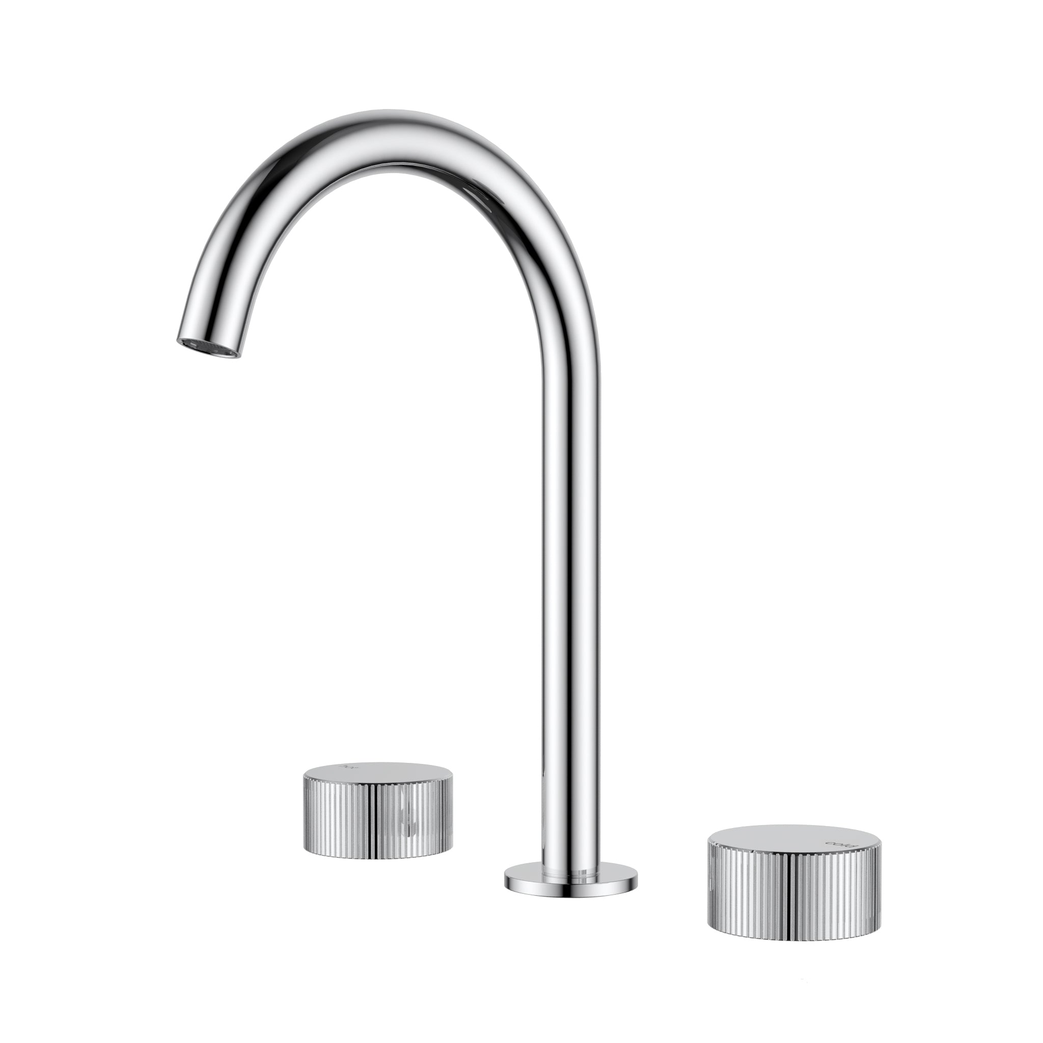 Ikon Hali Fluted 1/4 Turn C/D Basin Set Chrome