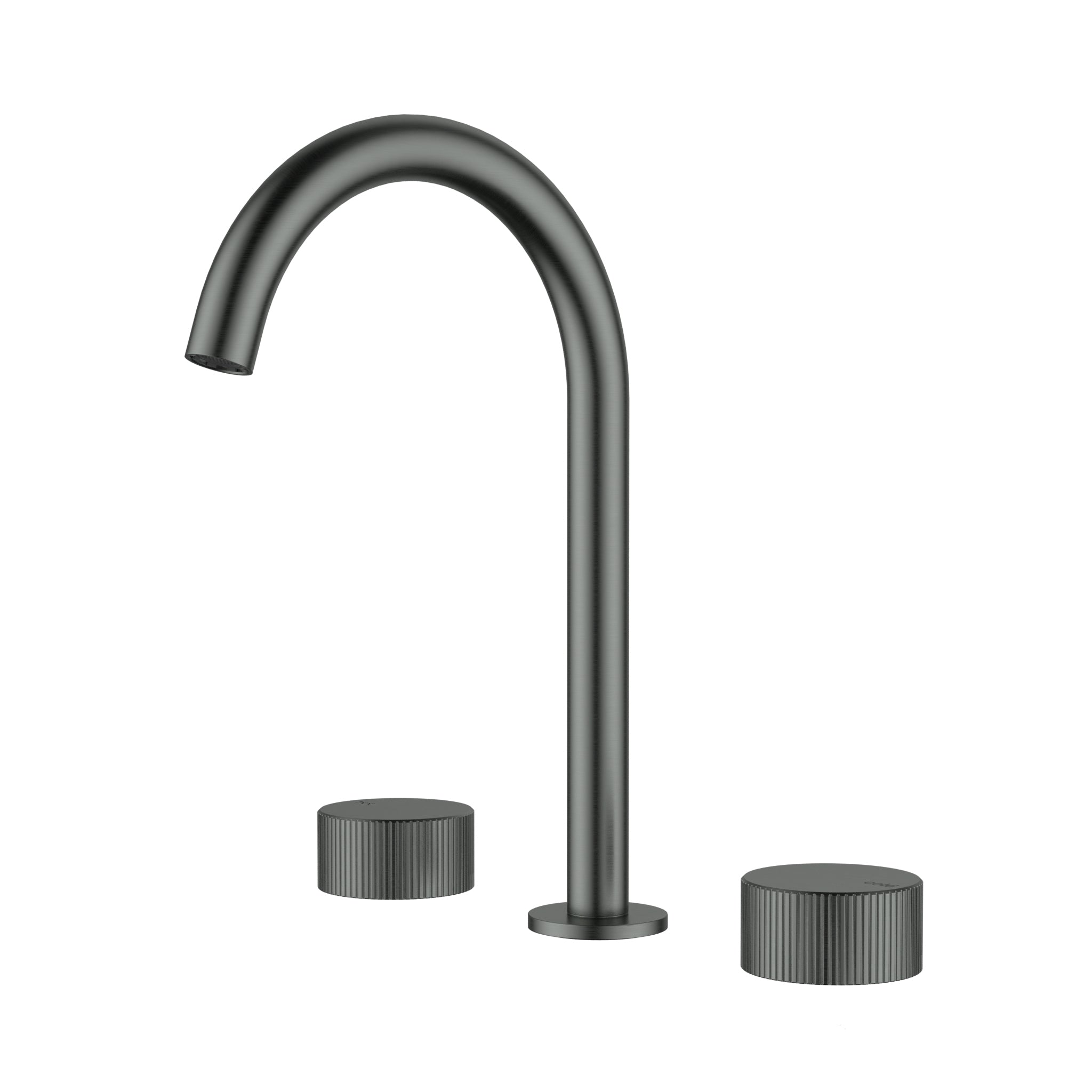 Ikon Hali Fluted 1/4 Turn C/D Basin Set Gun Metal