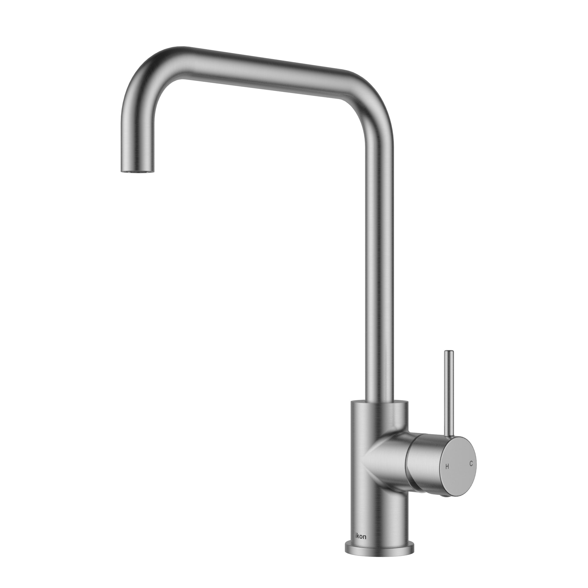 Ikon Hali Squareneck Kitchen And Laundry Sink Mixer Brushed Nickel