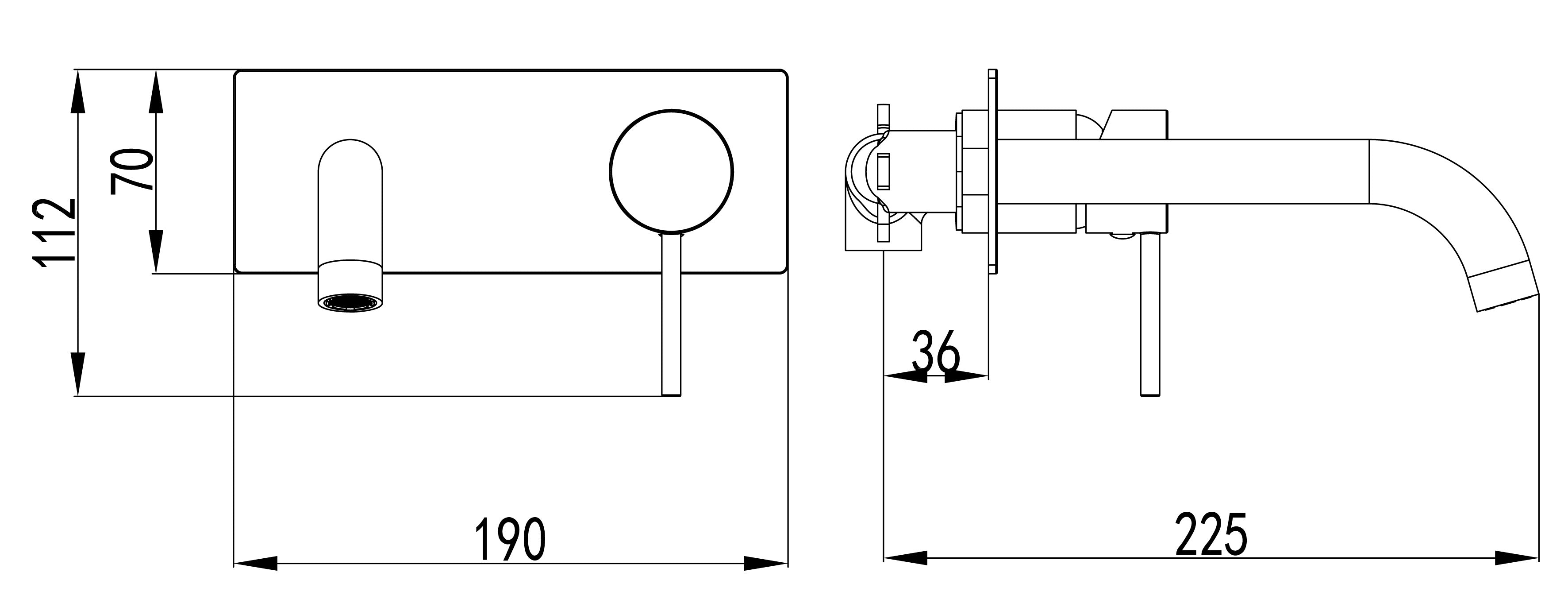 Ikon Hali Wall Basin/Bath Mixer Spout Set
