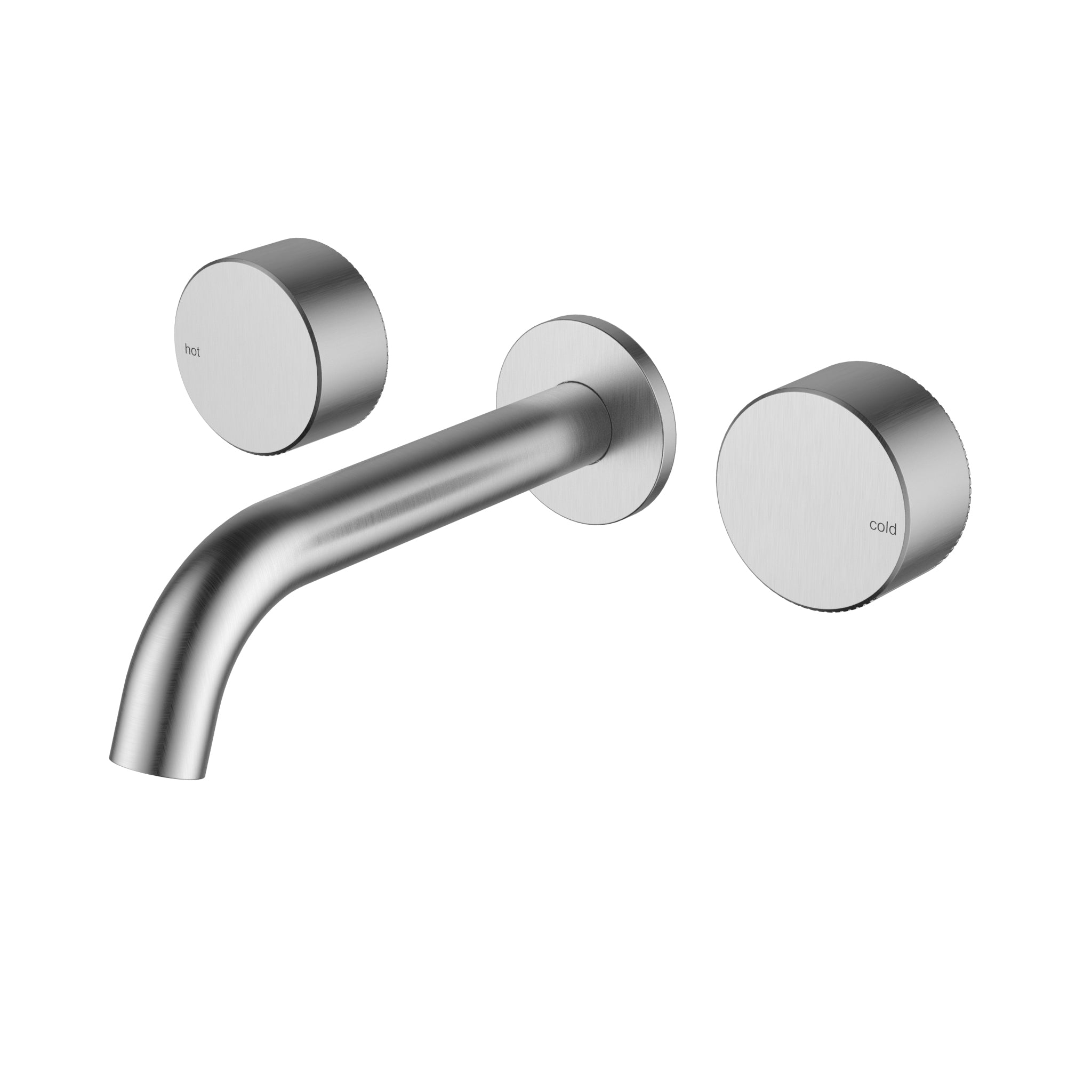 Ikon Hali 1/4 Turn C/D Wall Basin / Bath Set Brushed Nickel