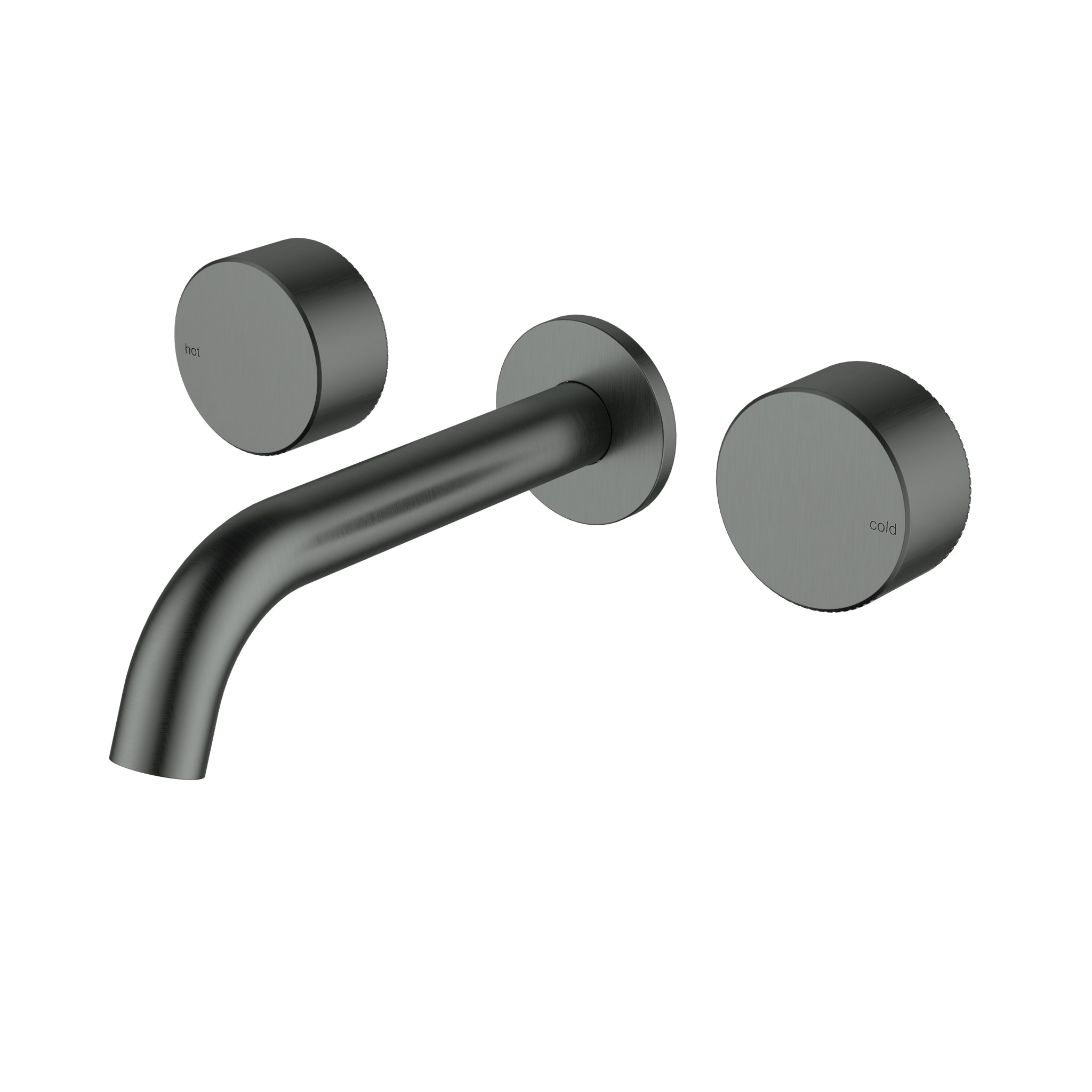 Ikon Hali 1/4 Turn C/D Wall Basin / Bath Set Gun Metal