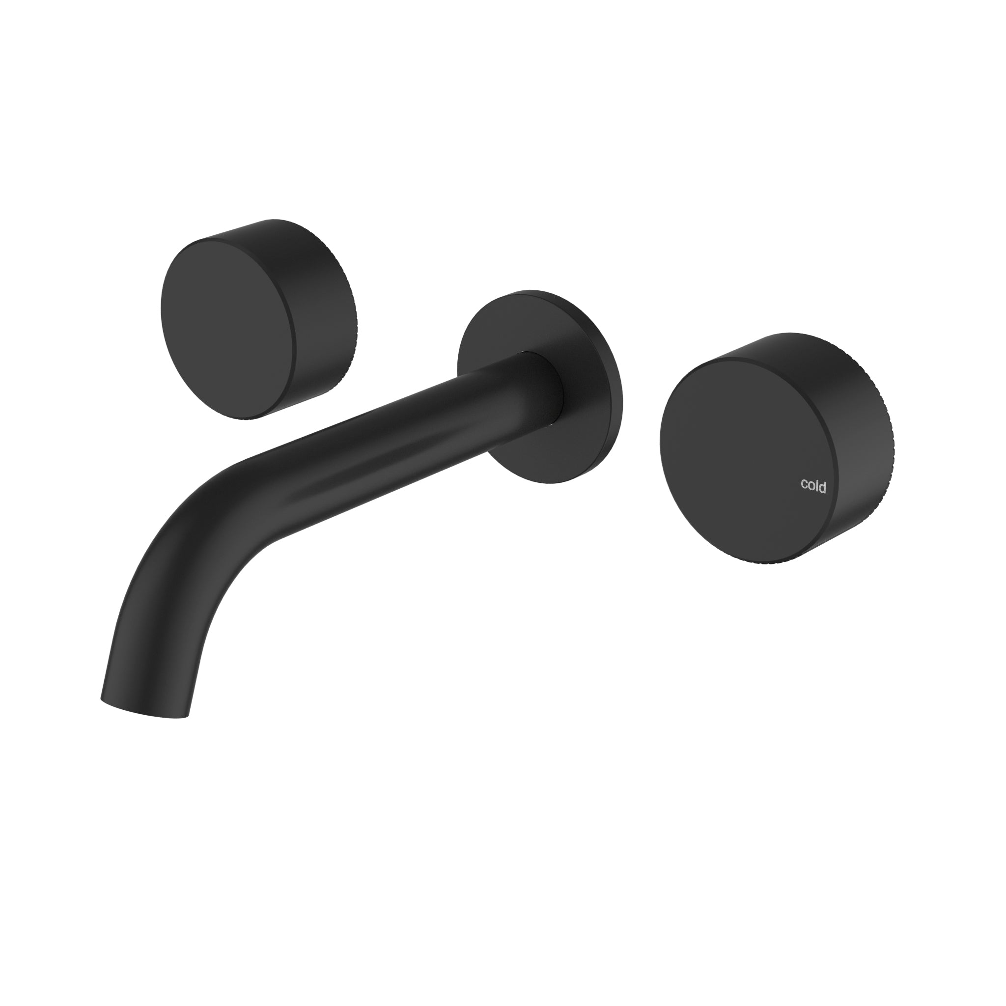 Ikon Hali 1/4 Turn C/D Wall Basin / Bath Set Matt Black
