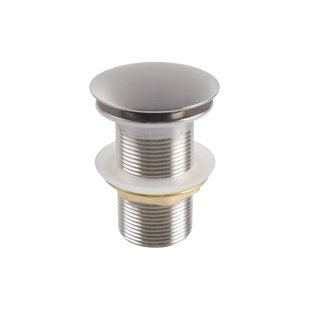 32/40mm Mushroom Brushed Nickel Brass Basin Pop Up Waste without Overflow