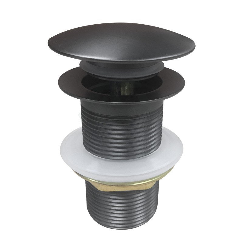 32/40mm Mushroom Gun Metal Grey Brass Basin Pop Up Waste without Overflow