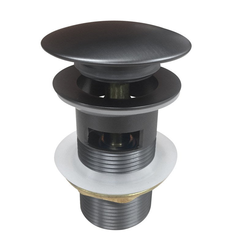 32/40mm Mushroom Gun Metal Grey Brass Basin Pop Up Waste with Overflow