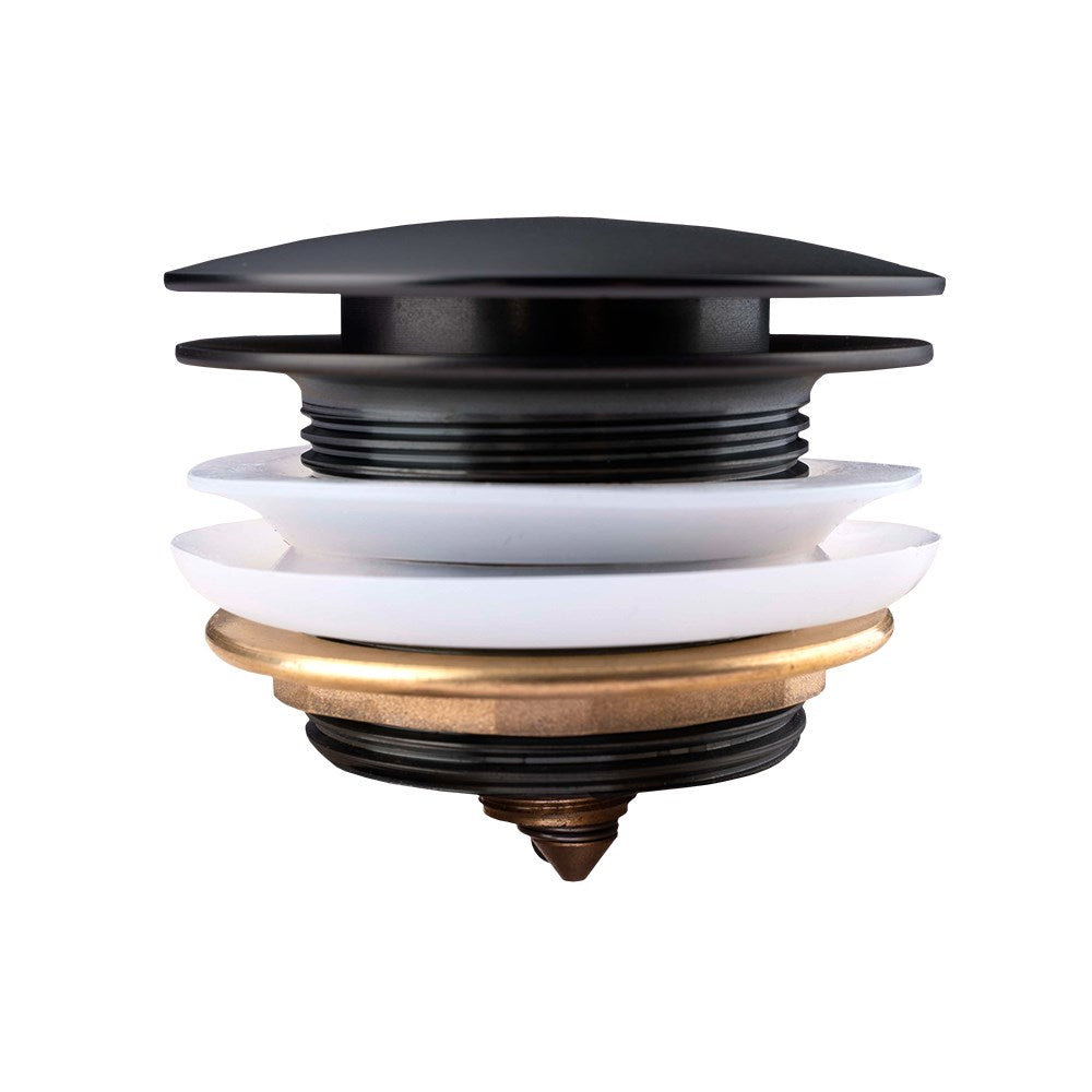 40mm Mushroom Black Brass Bathtub Pop Up Waste without Overflow