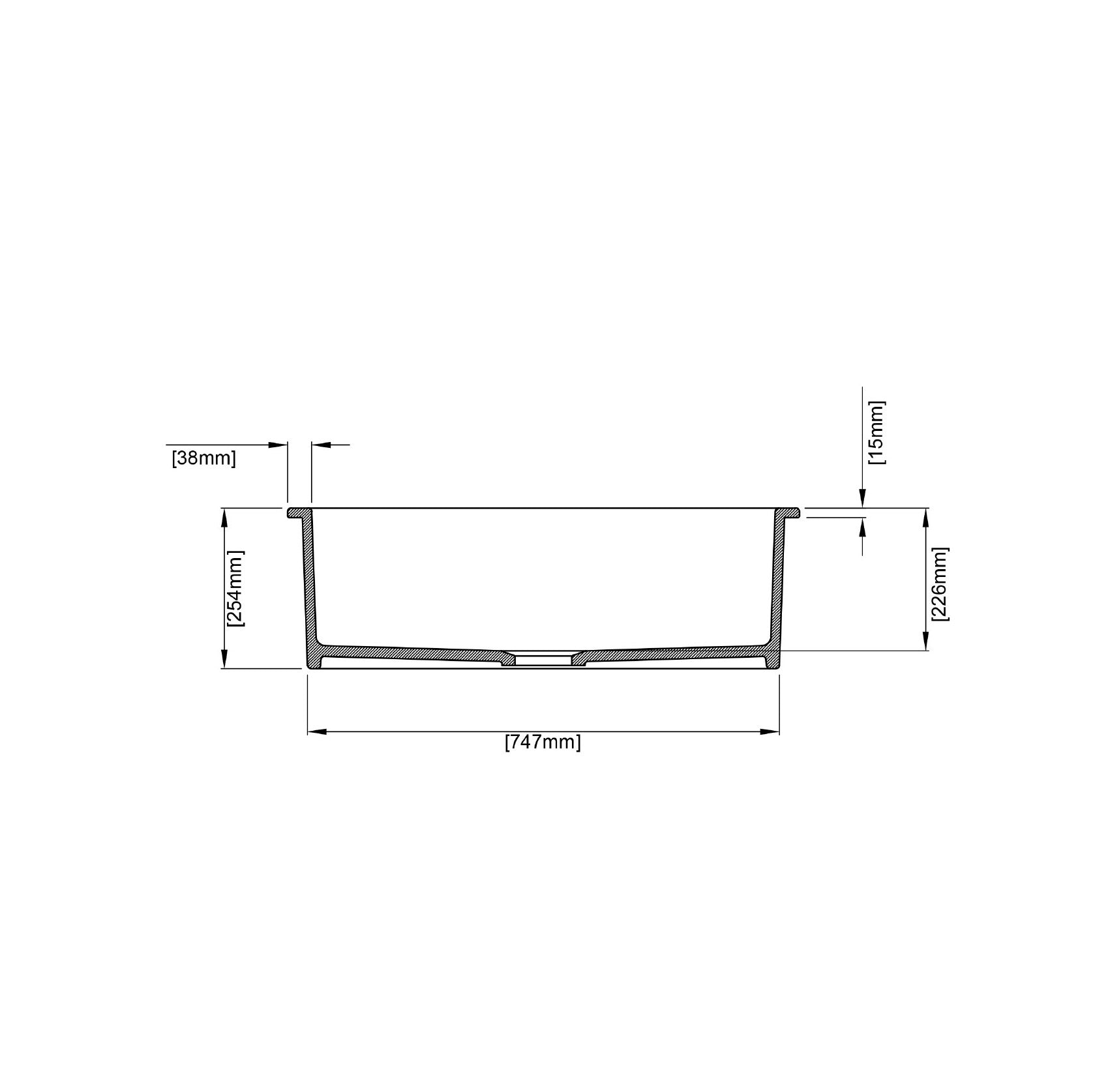 Gloss White Camden Fireclay Sink 810*480*254mm