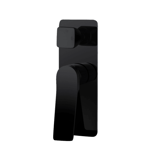RUSHY Square Black Wall Mixer With Diverter - Living and Bathroom