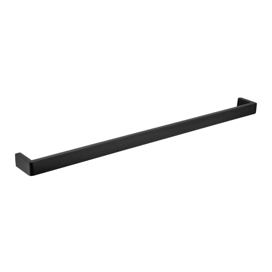 IVANO Series Square Black Single Towel Rail 800mm - Living and Bathroom