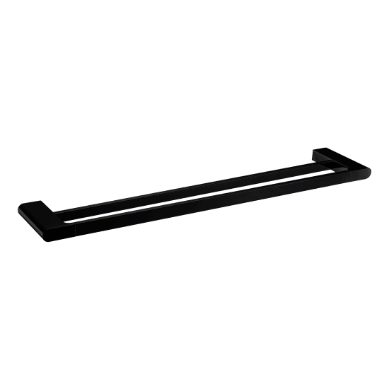 AU Black Double Towel Rail 800mm - Living and Bathroom