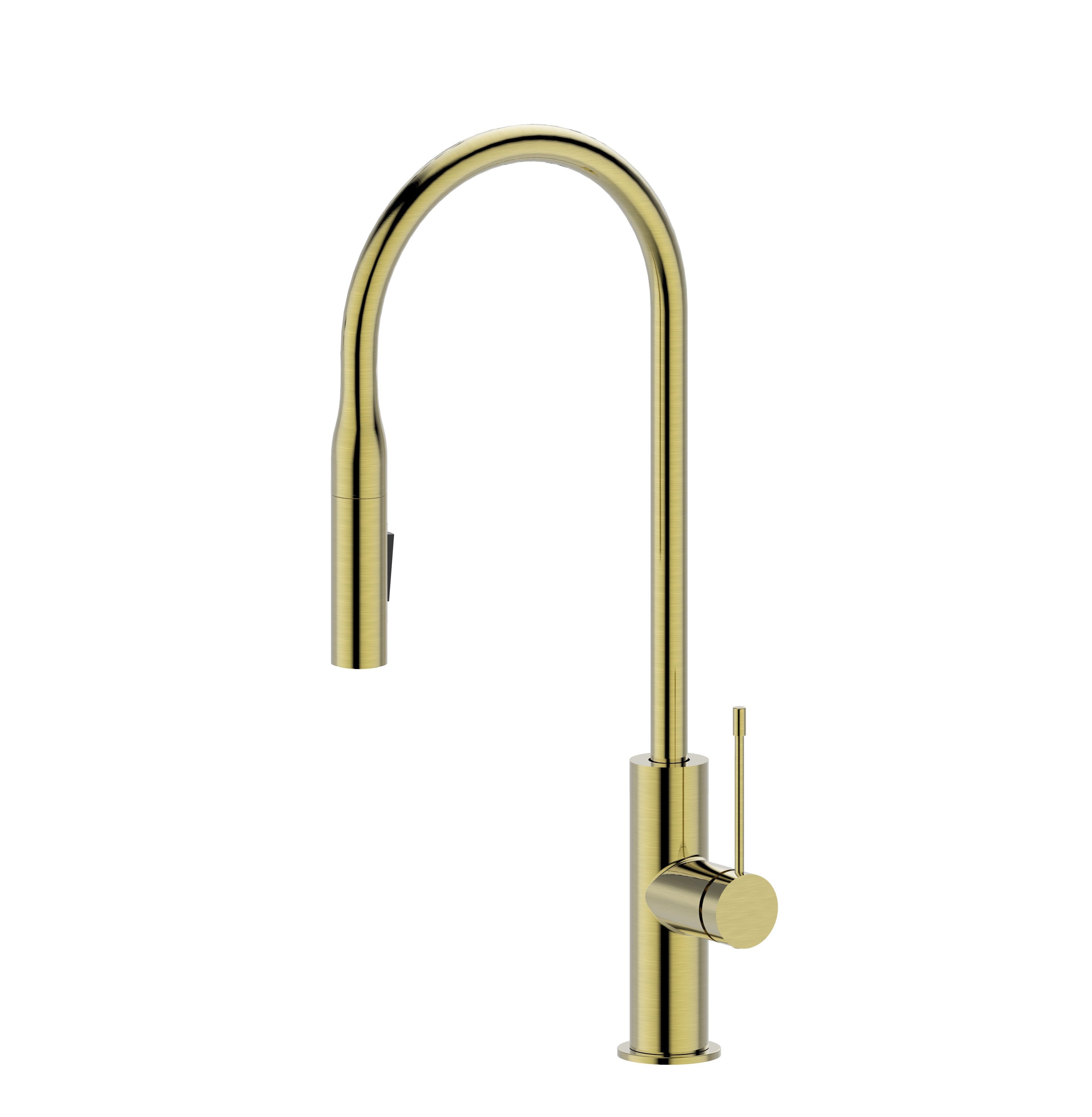Ikon Aziz Pull-out Kitchen and Laundry  Sink Mixer Brushed Gold