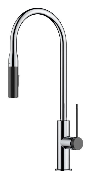 Ikon Aziz Pull-out Kitchen and Laundry  Sink Mixer Chrome/ Matte Black