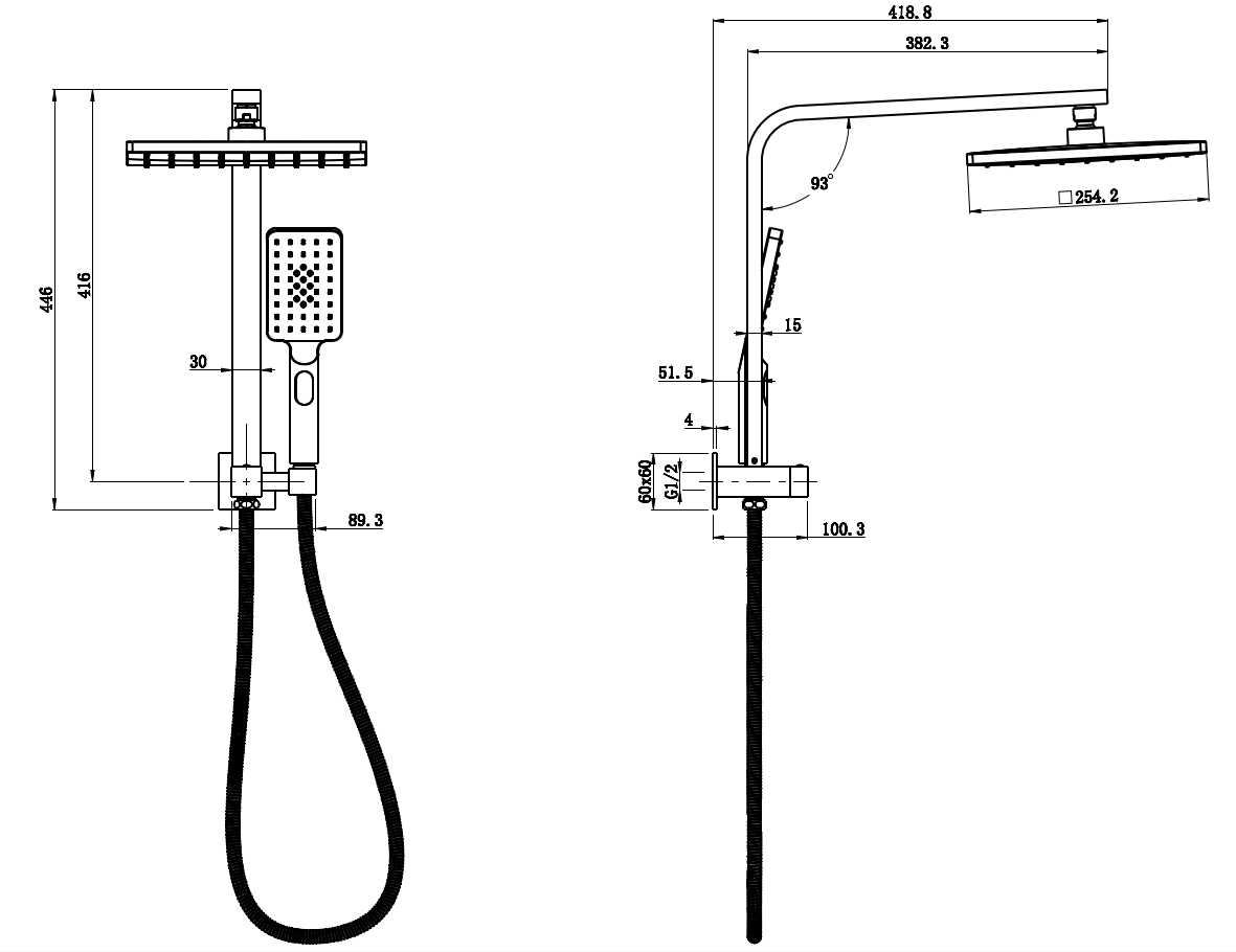 Sando Shower Set Mini Multifunction Chrome